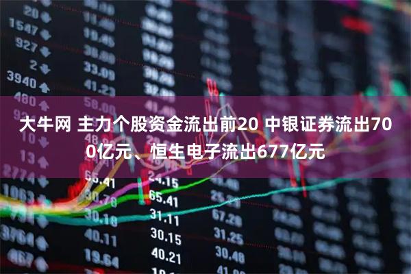 大牛网 主力个股资金流出前20 中银证券流出700亿元、恒生电子流出677亿元